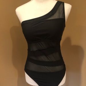 Shade and Shore sexy mesh one piece swim suit